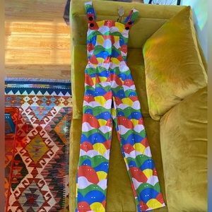NWT Nooworks Rainbow Lumps Overalls size Small